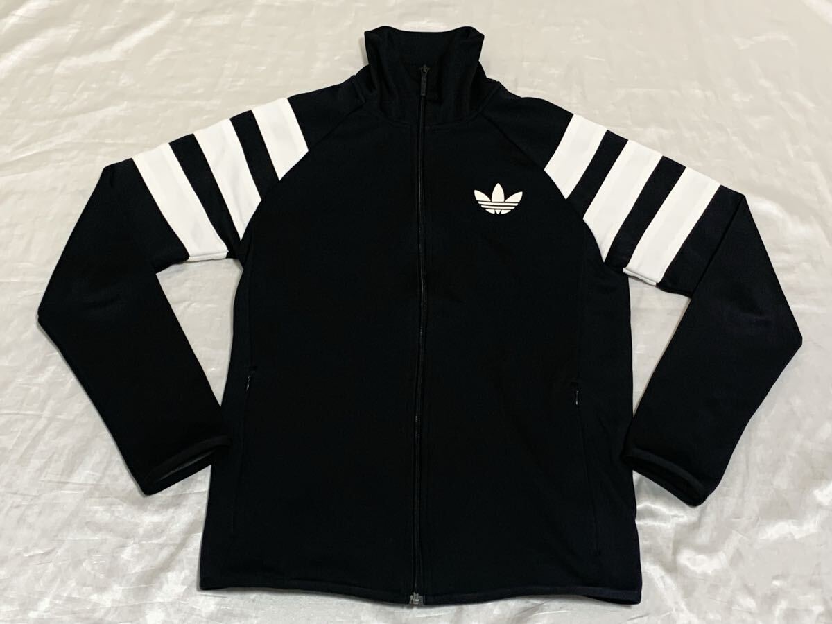 adidas ブラック ジャージ 3本ライン トラックジャケット トレフォイル アディダスオリジナルス トレフォイル トラックジャケット