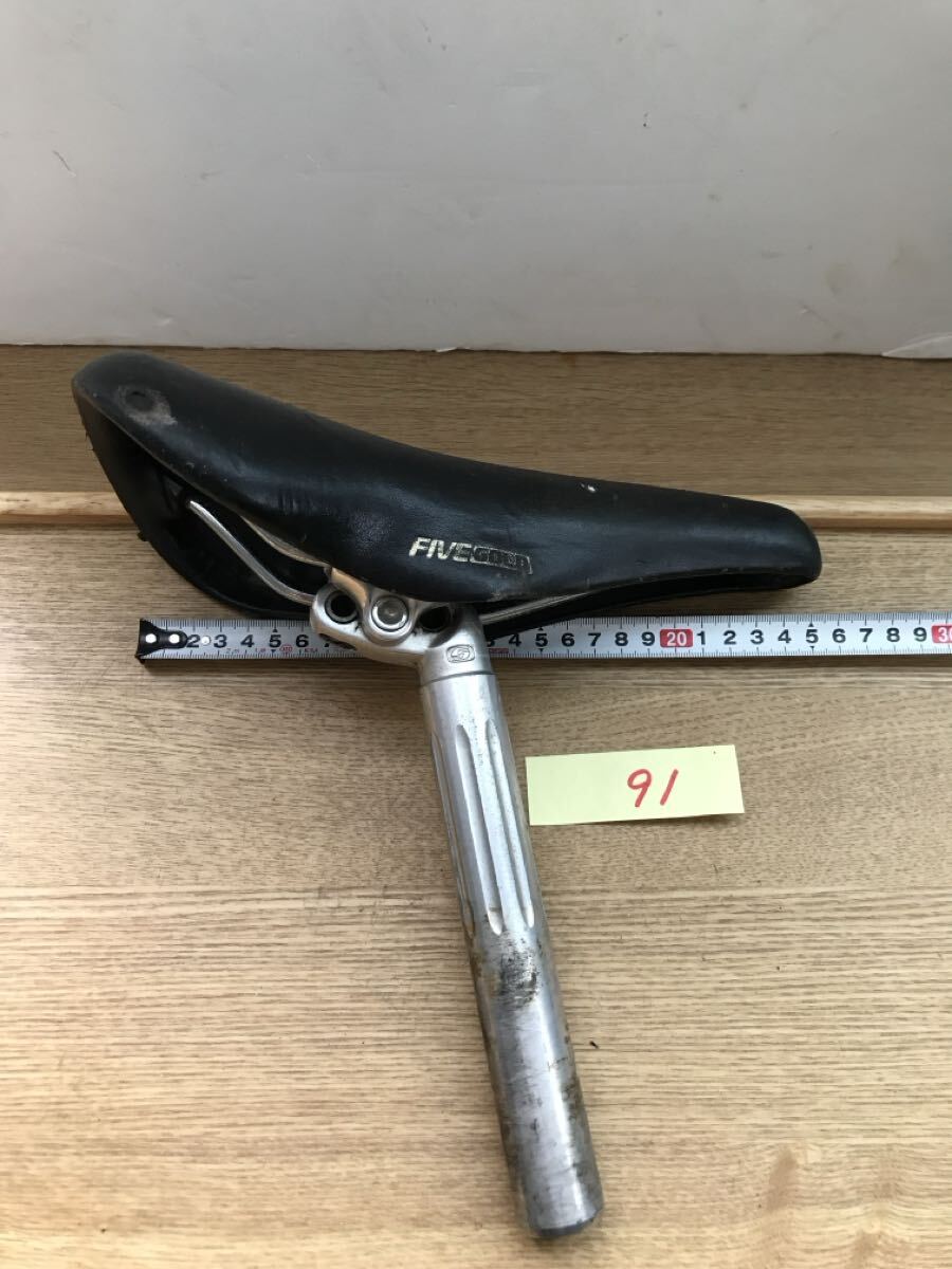 91☆至宝館 中古 競輪 KEIRIN カシマファイブゴールド黒&スギノマイティー溝入シートポスト27.2ミリのセット NJS刻印入り