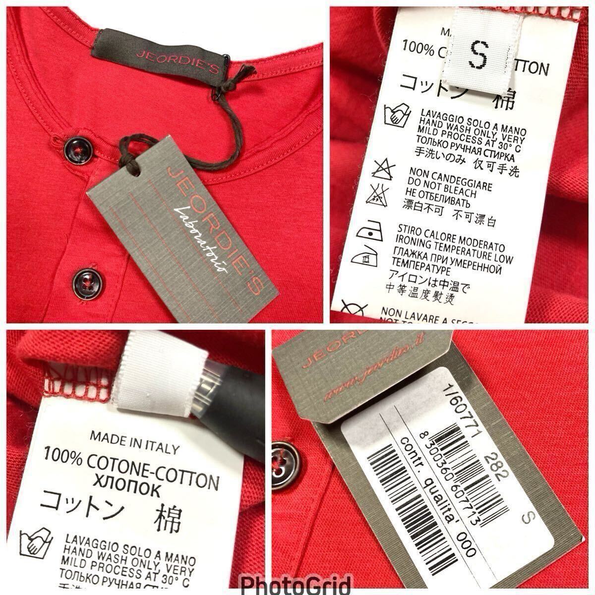 美品「JEORDIE’S」“1/60771-282” ニット地胸ポケット付き ヘンリーネック 半袖TEE イタリア製　S_画像6
