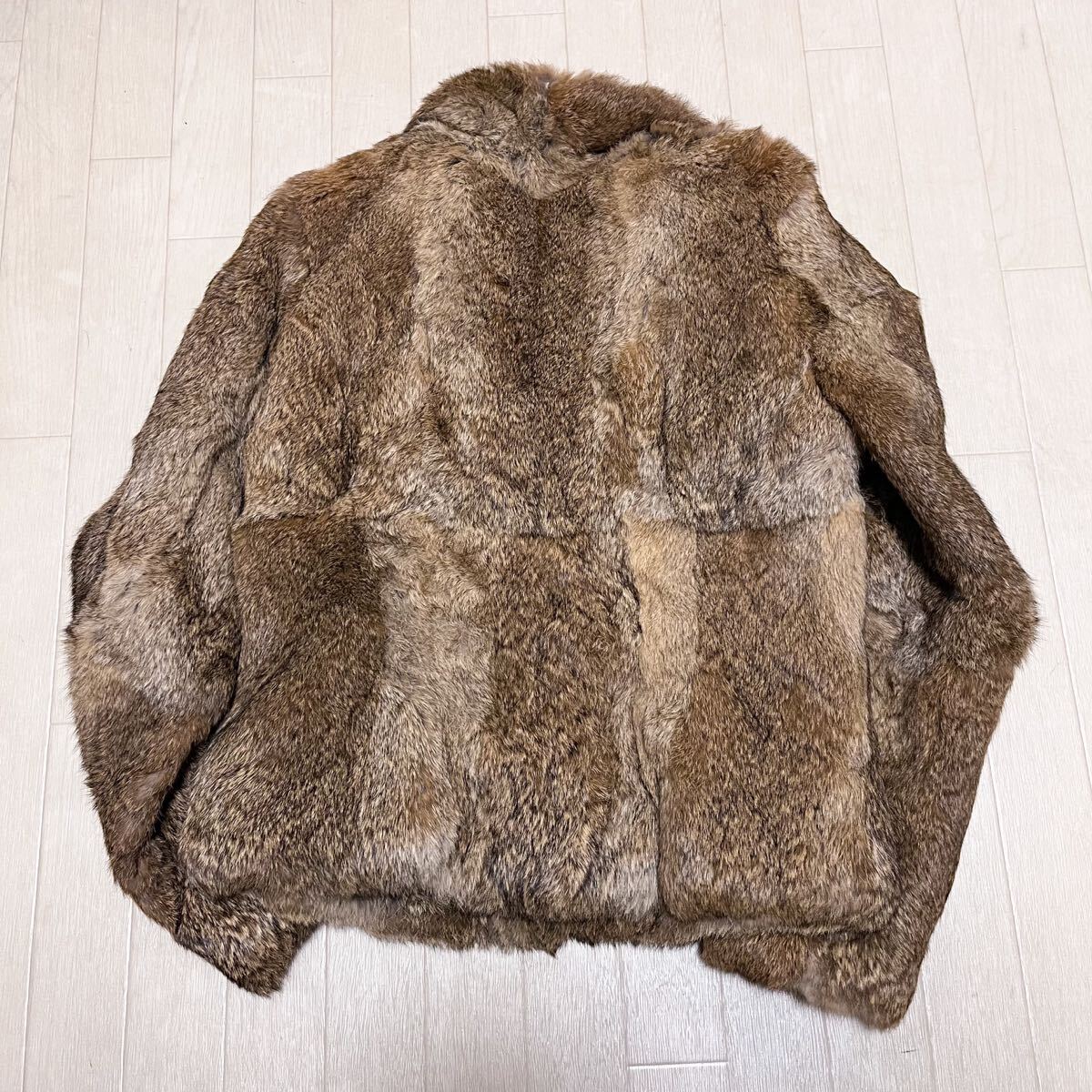 和808★① INDIVI インディヴィ ラビットファー ファージャケット リアルファー 38 ブラウン レディース ショートコート_画像2