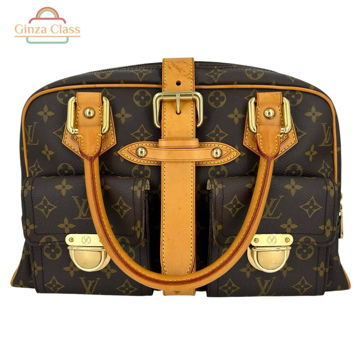 LOUIS VUITTON ルイヴィトン ハンドバッグ 茶 BB 4500225E0092 LOUIS VUITTON マンハッタンGM モノグラム ヌメ革 M40025 BA0066