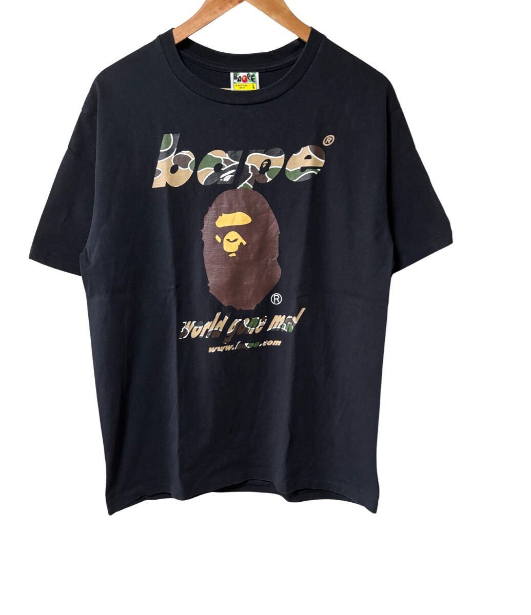 A BATHING APE カモフラ Tシャツ L ブラック A BATHING APE シャーク カモロゴ Tシャツ ブラック Lサイズ