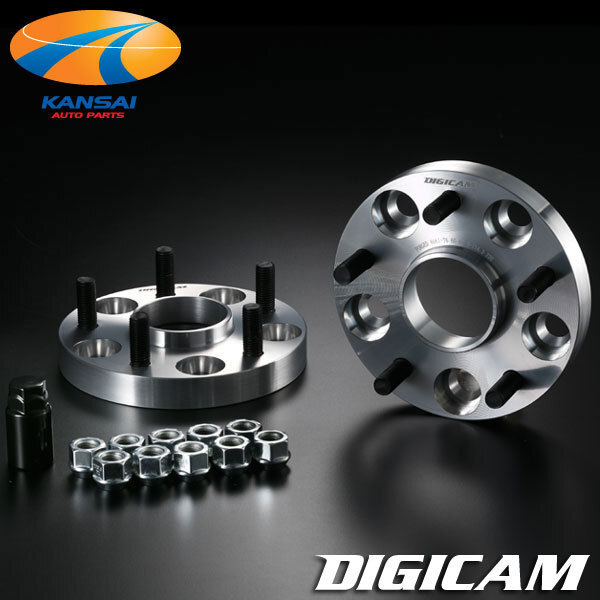 ハブ付ワイドトレッドスペーサー 114.3 5H P1.25 20mm 66mm-66mm A6061-T6 DIGICAM デジキャン_画像1
