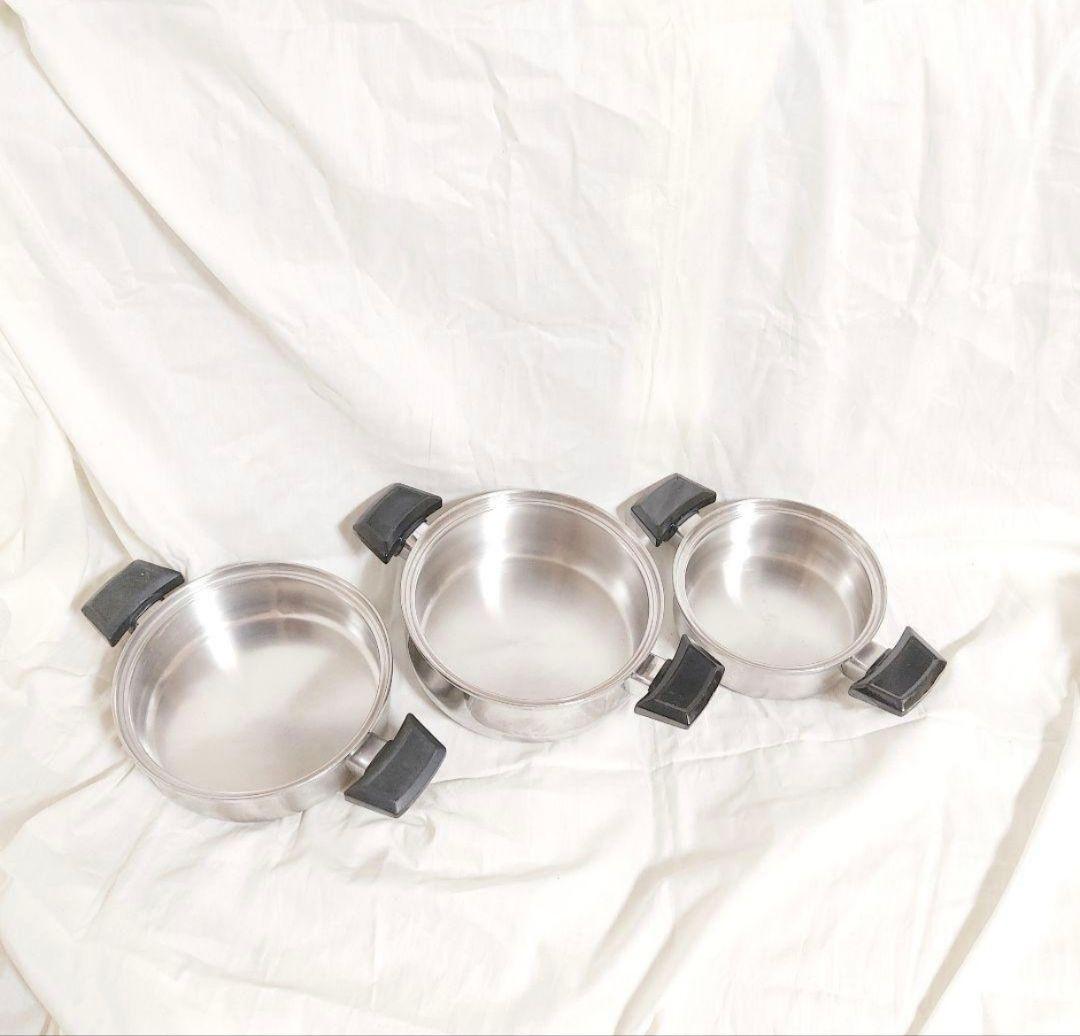 IH対応　ロイヤルクイーン　3QT　2QT　1QT　蓋付き@ おまけ付き IH対応 ロイヤルクイーン 3QT 2QT 1QT 蓋付き@ おまけ付き