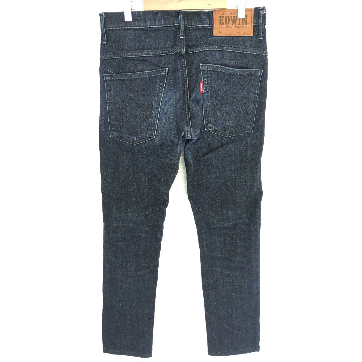 (^w^)b 日本製 EDWIN エドウイン EX402 ジッパー ストレッチデニム パンツ ジーンズ Gパン ズボン ボトムス 脇割 アメカジ 紺 W31 O15083DD_画像2