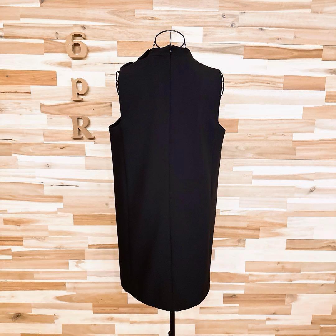 【ザラ】リラックス ノースリーブ ミニ ワンピース シンプル L 黒×金ボタン【HFby6PR】レディース・洋服・春夏・秋冬【D9W4V7K】_画像7