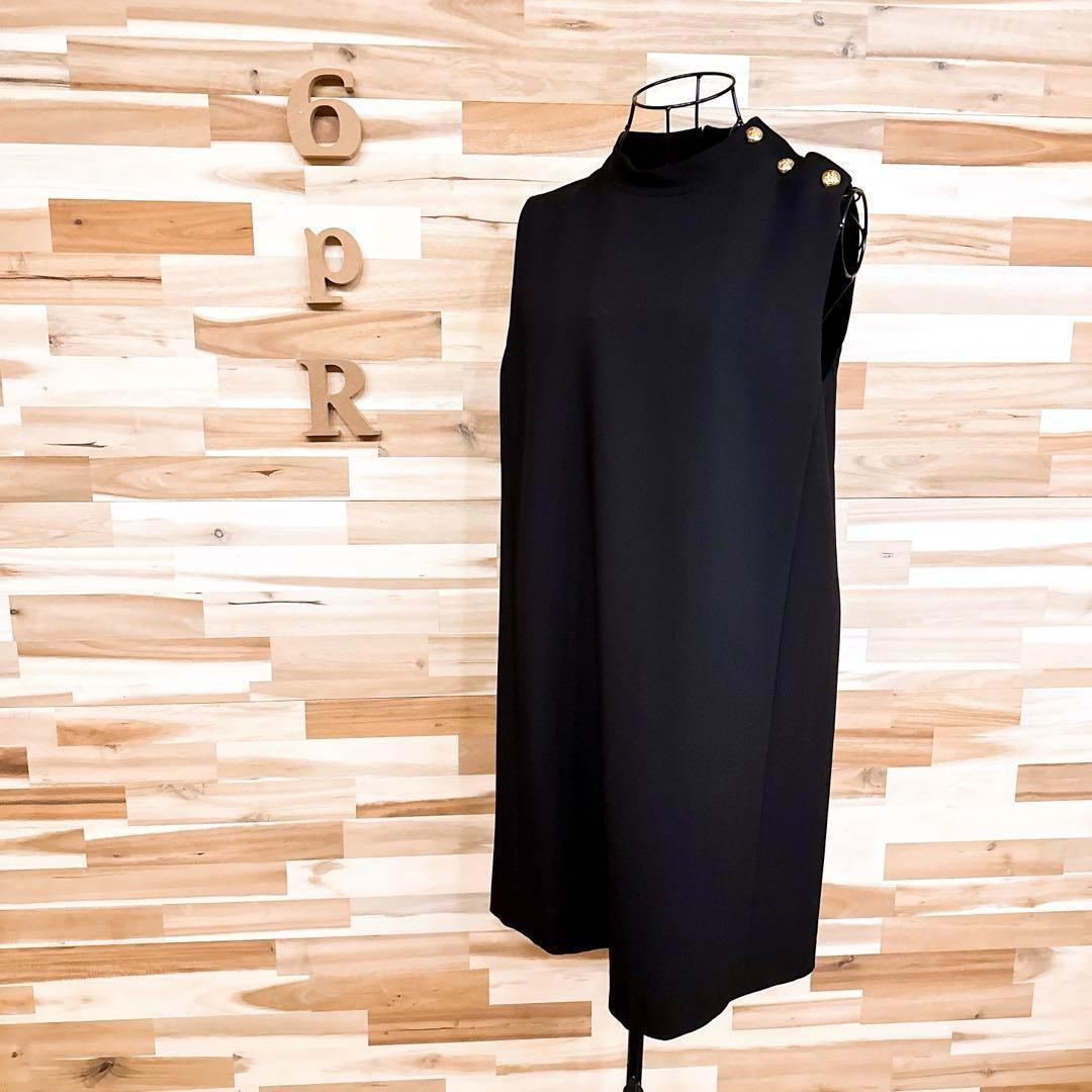 【ザラ】リラックス ノースリーブ ミニ ワンピース シンプル L 黒×金ボタン【HFby6PR】レディース・洋服・春夏・秋冬【D9W4V7K】_画像10