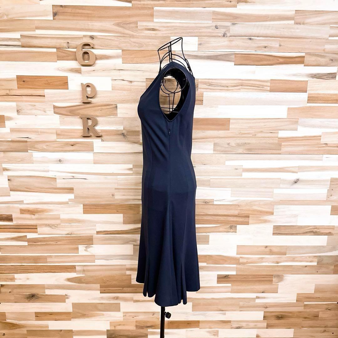 【セオリー】ソフトVネック レーヨンブレンド ノースリーブ ワンピース紺ネイビー【HFby6PR】レディース・洋服・春夏【J4Y9Y9K】_画像5