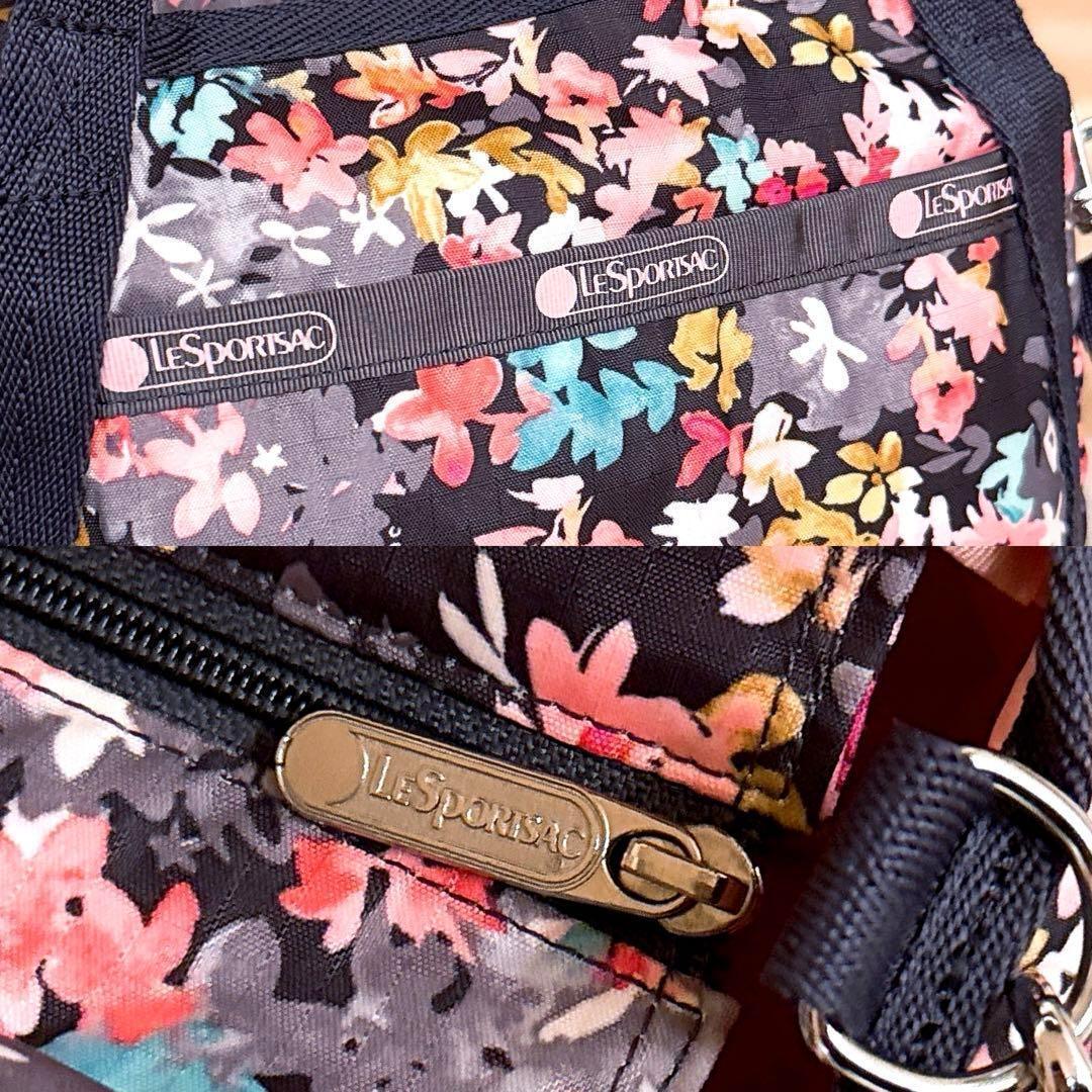 美品【レスポートサック】リトル フラワー 2wayショルダーバッグ 花柄 グレー【HFby6PR】レディース・バッグ・春夏・秋冬【J9C9D9H】_画像5