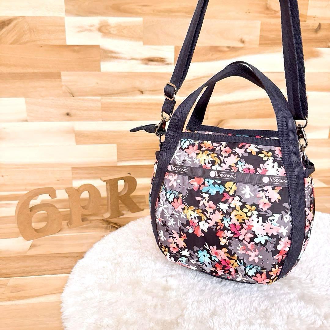 美品【レスポートサック】リトル フラワー 2wayショルダーバッグ 花柄 グレー【HFby6PR】レディース・バッグ・春夏・秋冬【J9C9D9H】_画像10
