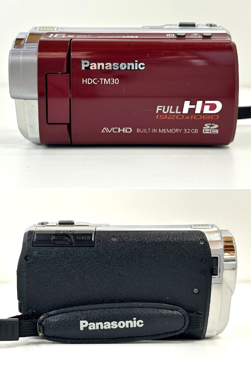 1円～ ビデオカメラ■Panasonic HDC-TM30 デジタルハイビジョン 2.7型 コンパクト 追っかけフォーカス 手ブレ補(bǔ)正 軽量 AVCHD 光學(xué)16倍