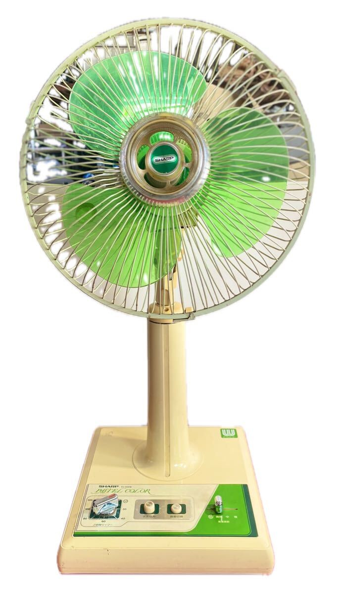78091 レトロ シャープ 扇風機 SHARP POTEL COLOR PJ-30ZW 緑色 現状販売 アンティーク