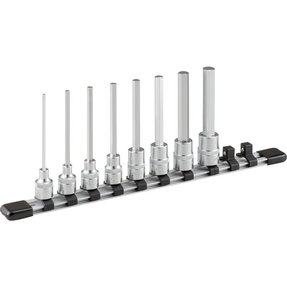 TONE　超ロングヘキサゴンソケットセット（ホルダー付）　差込角9.5mm(3/8inch)　HH308LL　取り寄せ品