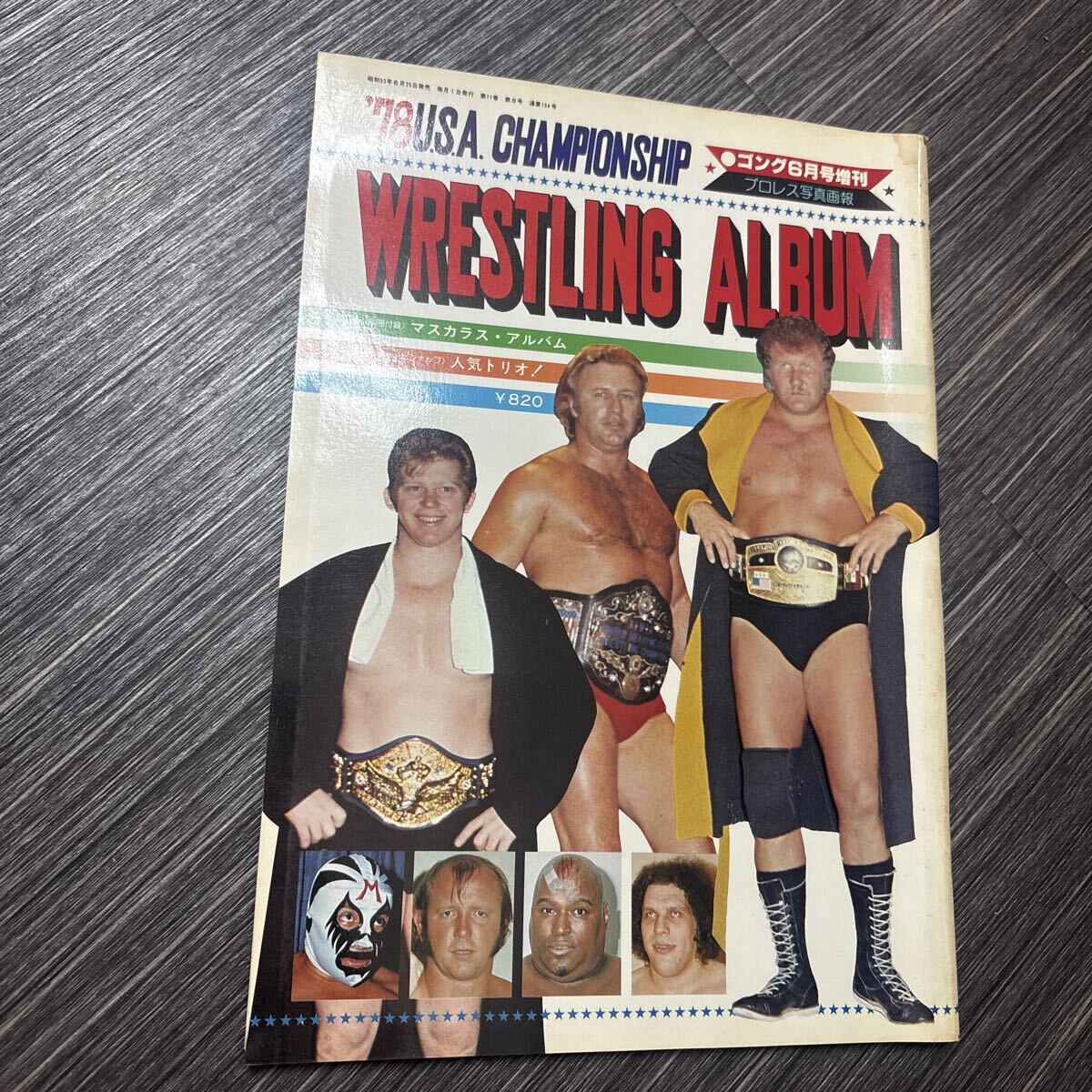  гонг 6 месяц номер больше .*'78 USA CHAMPIONSHIP WRESTLING ALBUM Showa 53 год 6 месяц / Andre Zazie . Ian to/ - - Lee re стул / Professional Wrestling фотография ..*3611