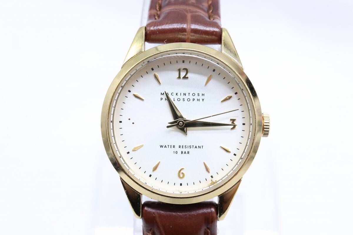 【W261-192】動作品 電池交換済 MACKINTOSH PHILOSOPHY マッキントッシュ フィロソフィー 腕時計 VC01-KS50 革ベルト レディース