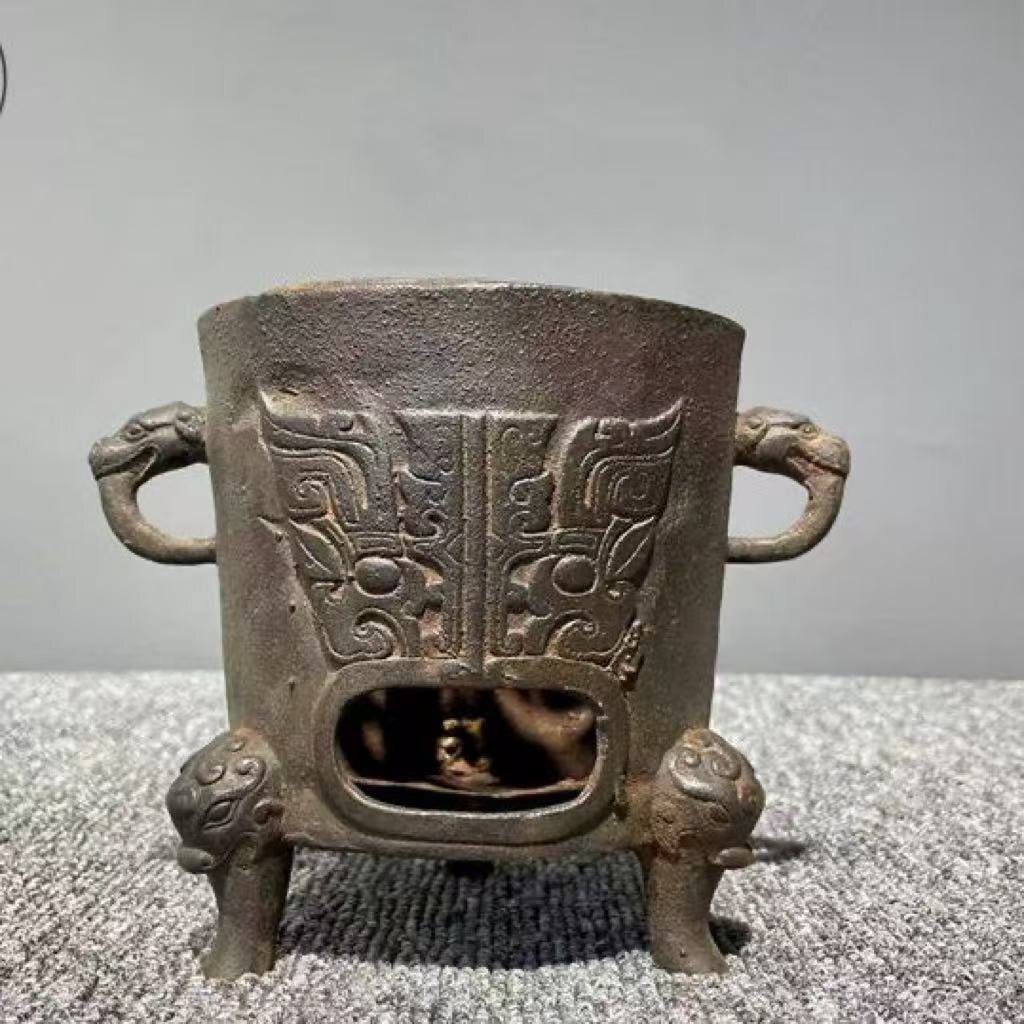 島岡達三 ☆ 白釉縄文象嵌流文扁壺 ☆ 共箱共布 ☆ 益子