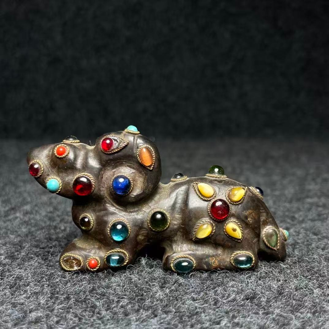 中国　古銅青銅　螽斯　昆虫　置物　時代箱付　V　5894 中国 古銅青銅 螽斯 昆虫 置物 時代箱付 V 5894