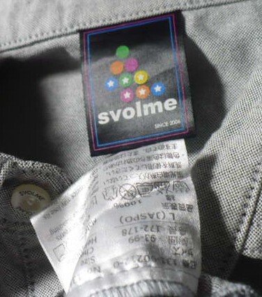 完売品　SVOLME(スボルメ:VOLUME)製コットン(綿)ボタンダウンシャツ　Ｌ　グレー　品番131-90212-0_画像2
