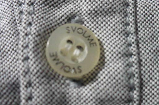 完売品　SVOLME(スボルメ:VOLUME)製コットン(綿)ボタンダウンシャツ　Ｌ　グレー　品番131-90212-0_画像4