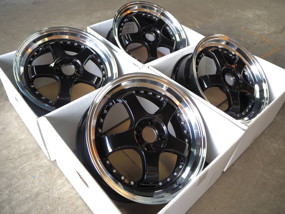 ★人気★17inch 7J+42 4H100 新品 逆ゾリ 深リム ホイール1台分 タイヤset可能 アクア ヴィッツ カローラ ヤリス ノート スイフト ブラック_画像3