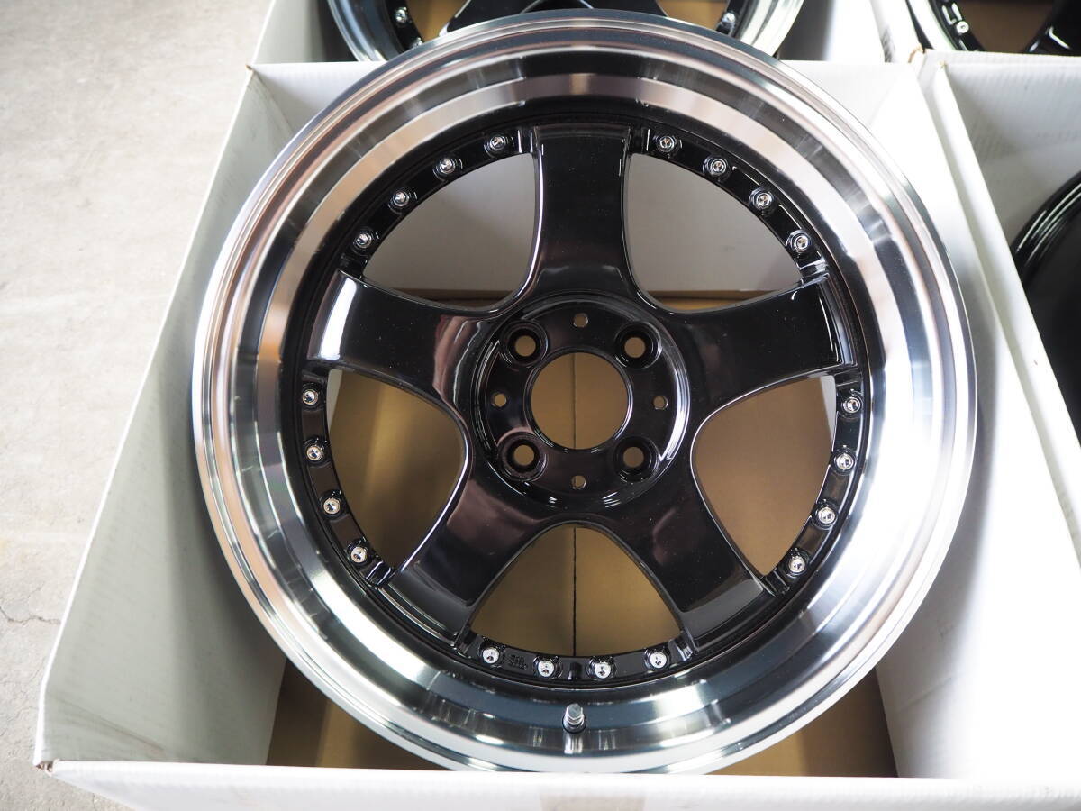 ★人気★17inch 7J+42 4H100 新品 逆ゾリ 深リム ホイール1台分 タイヤset可能 アクア ヴィッツ カローラ ヤリス ノート スイフト ブラック_画像5