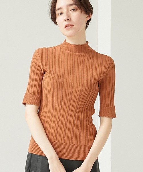 「UNFIL」 半袖ニット FREE テラコッタ レディース_画像1