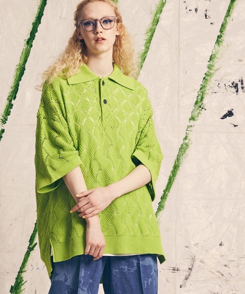 「MAISON SPECIAL」 半袖ニット 2 グリーン レディース_画像1