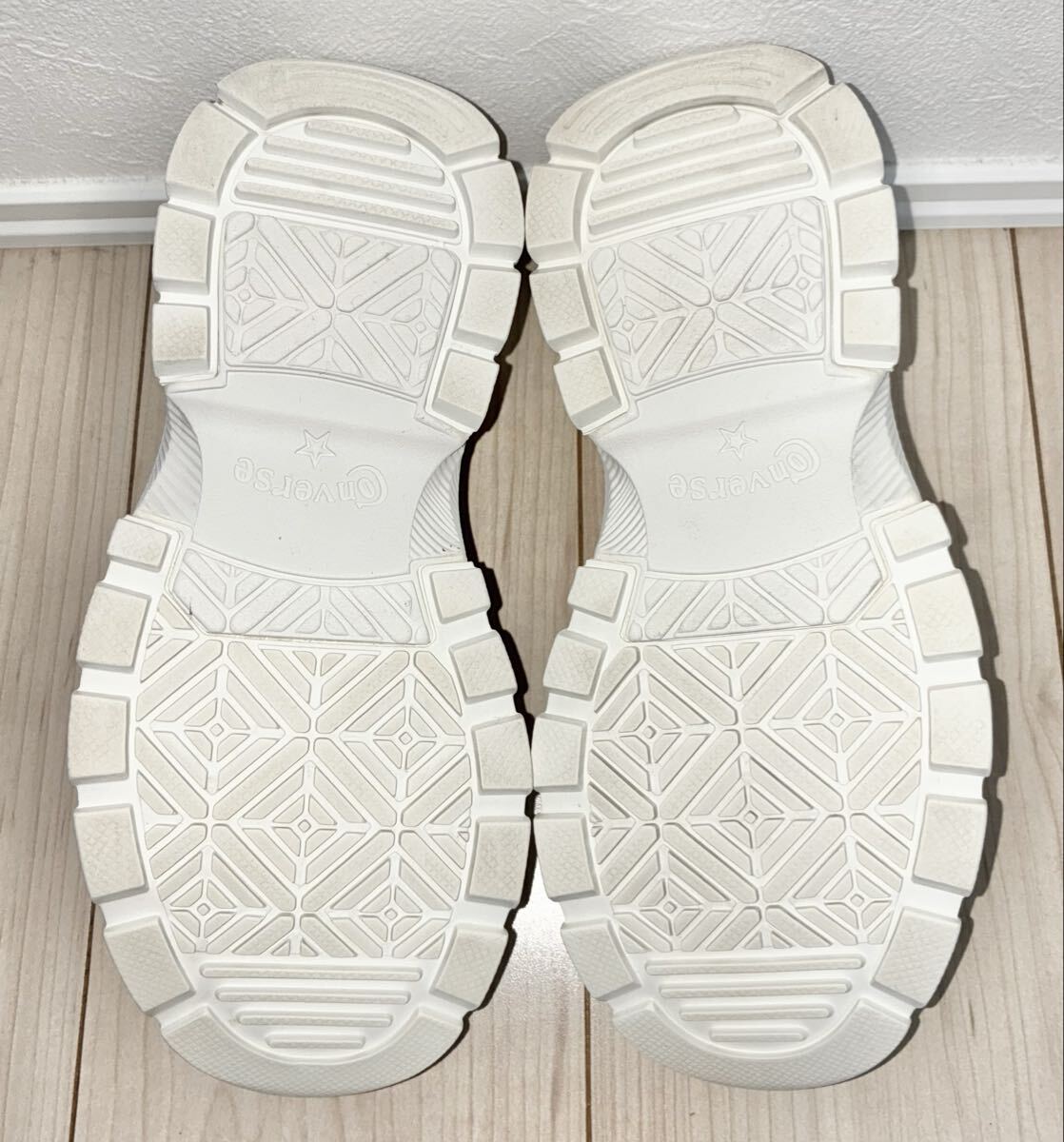 良品 CONVERSE ALL STAR 100 TREKWAVE MN OX 1SD190 24cm コンバース オールスター トレックウェーブ モノクローム ロー ホワイト 白 厚底_画像6