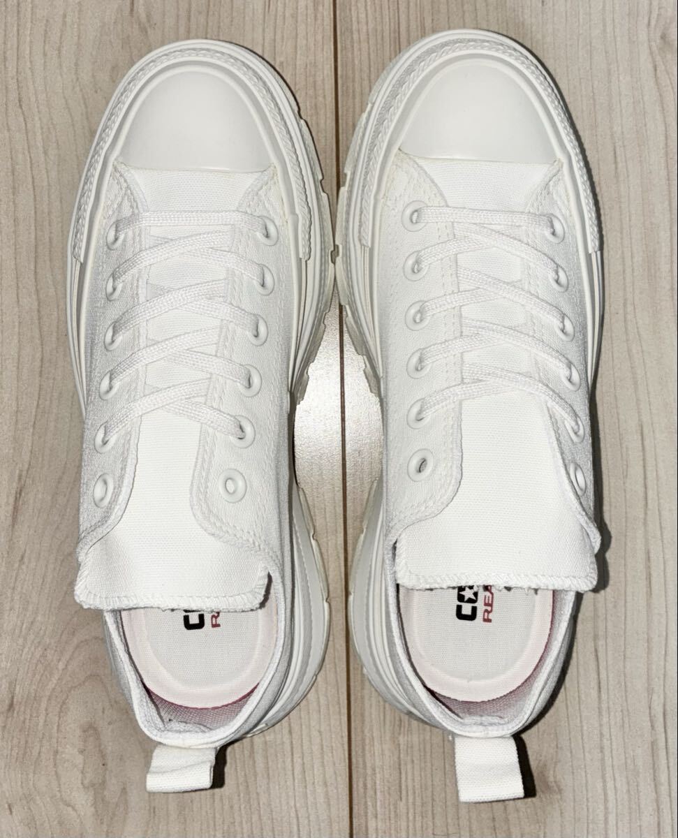 良品 CONVERSE ALL STAR 100 TREKWAVE MN OX 1SD190 24cm コンバース オールスター トレックウェーブ モノクローム ロー ホワイト 白 厚底_画像5