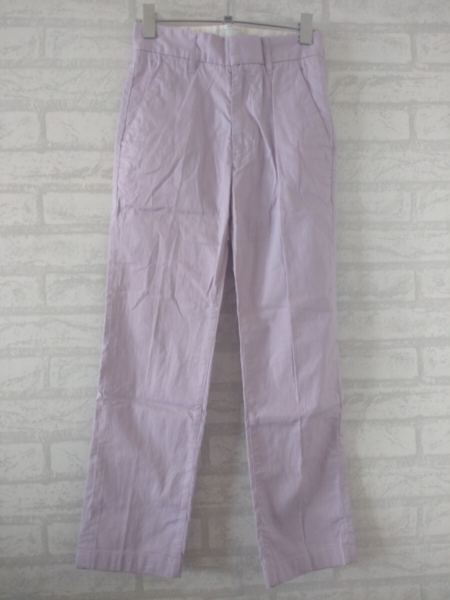 春夏物★美品★Spick & Span フラックスビューティーラインチノパンツ 定価15,400円 パープル スピック&Sスパン オフィス 通勤