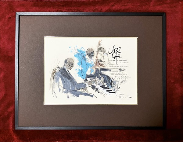 津田耕●真作●つだ こう●ミクストメディア 貴重原画 肉筆画 直筆サイン有■タイトル『JAZZ Life』■毎日産業デザイン賞など多数の受賞歴_画像1