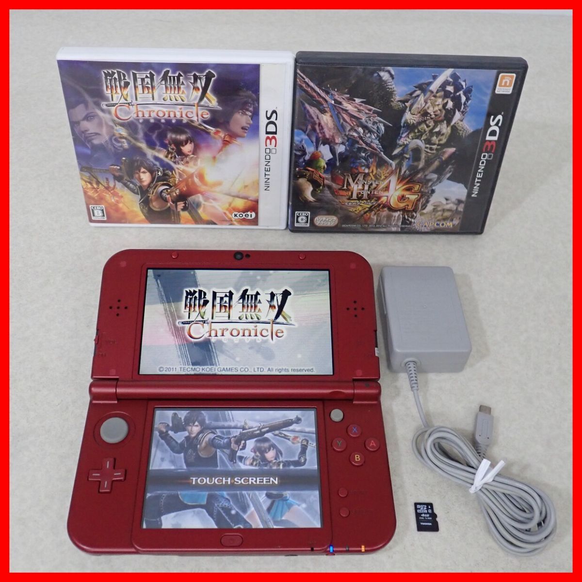 ニンテンドー3DSLL 本体メタリックレッド カセット2 セット
