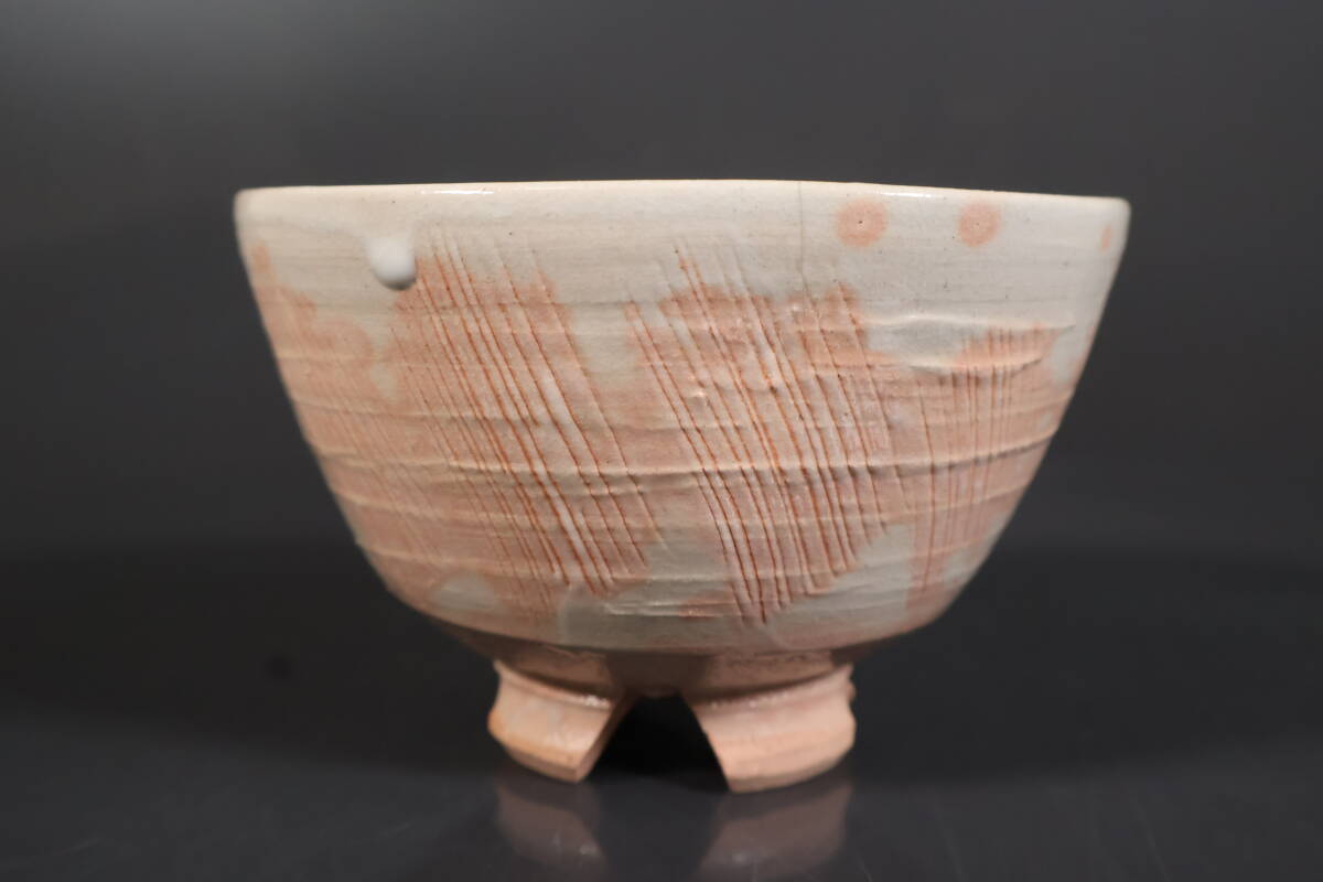 【和】(A3320)　作家物　真清水蔵六作　高麗金海茶碗　共箱有　茶道具_画像3