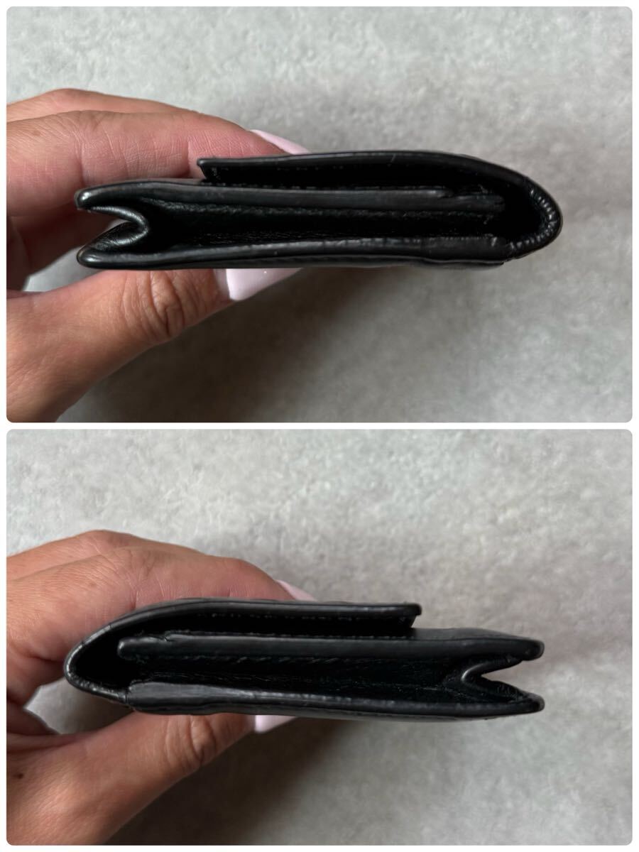 １円■美品 BOTTEGA VENETA ボッテガヴェネタ イントレチャート カードケース 名刺入れ ビジネス メンズ レディース ブラック 黒