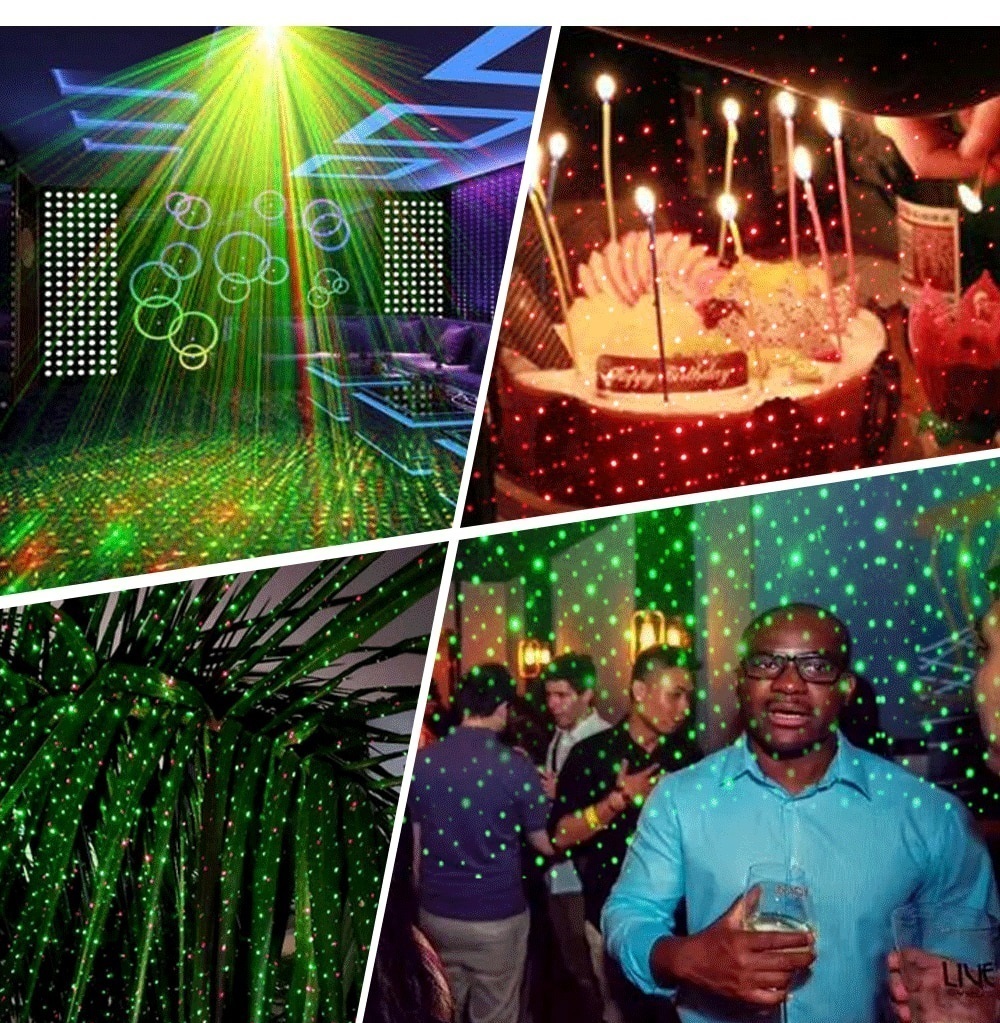 SALE ブルーカラー リモコン付 ポータブル LED レーザー プロジェクタ ディスコ ライト EU PLUG ステージ サウンド フラッシュ ライト V970