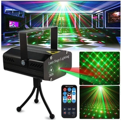 SALE ブルーカラー リモコン付 ポータブル LED レーザー プロジェクタ ディスコ ライト EU PLUG ステージ サウンド フラッシュ ライト V970
