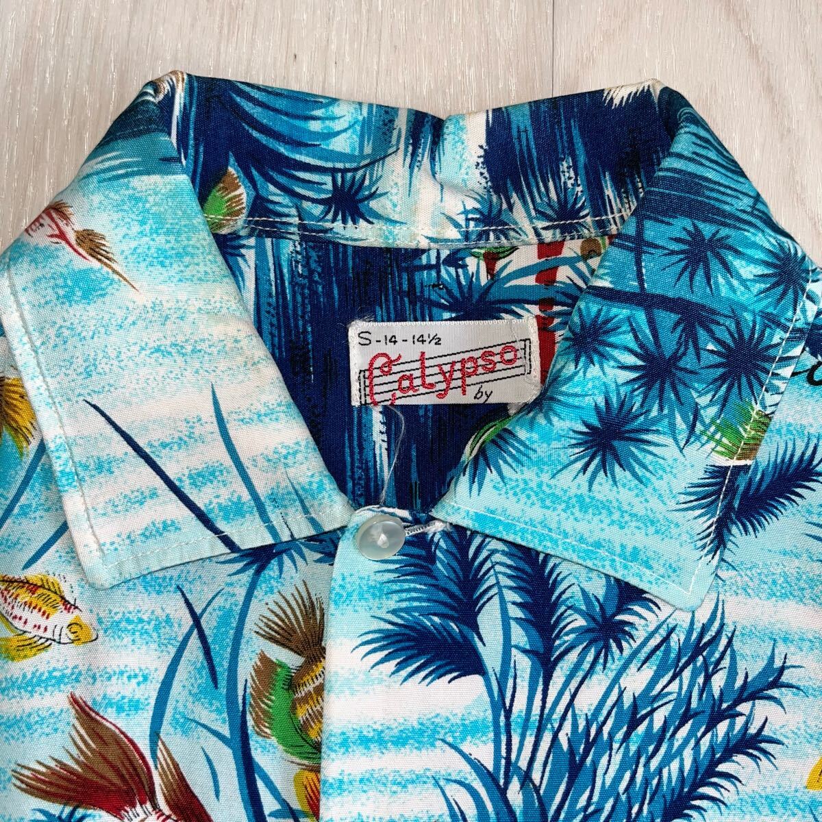 60s CaLypso レーヨン アロハシャツ 海中柄 魚柄 eaa349472 ファッション 60s CaLypso レーヨン アロハシャツ