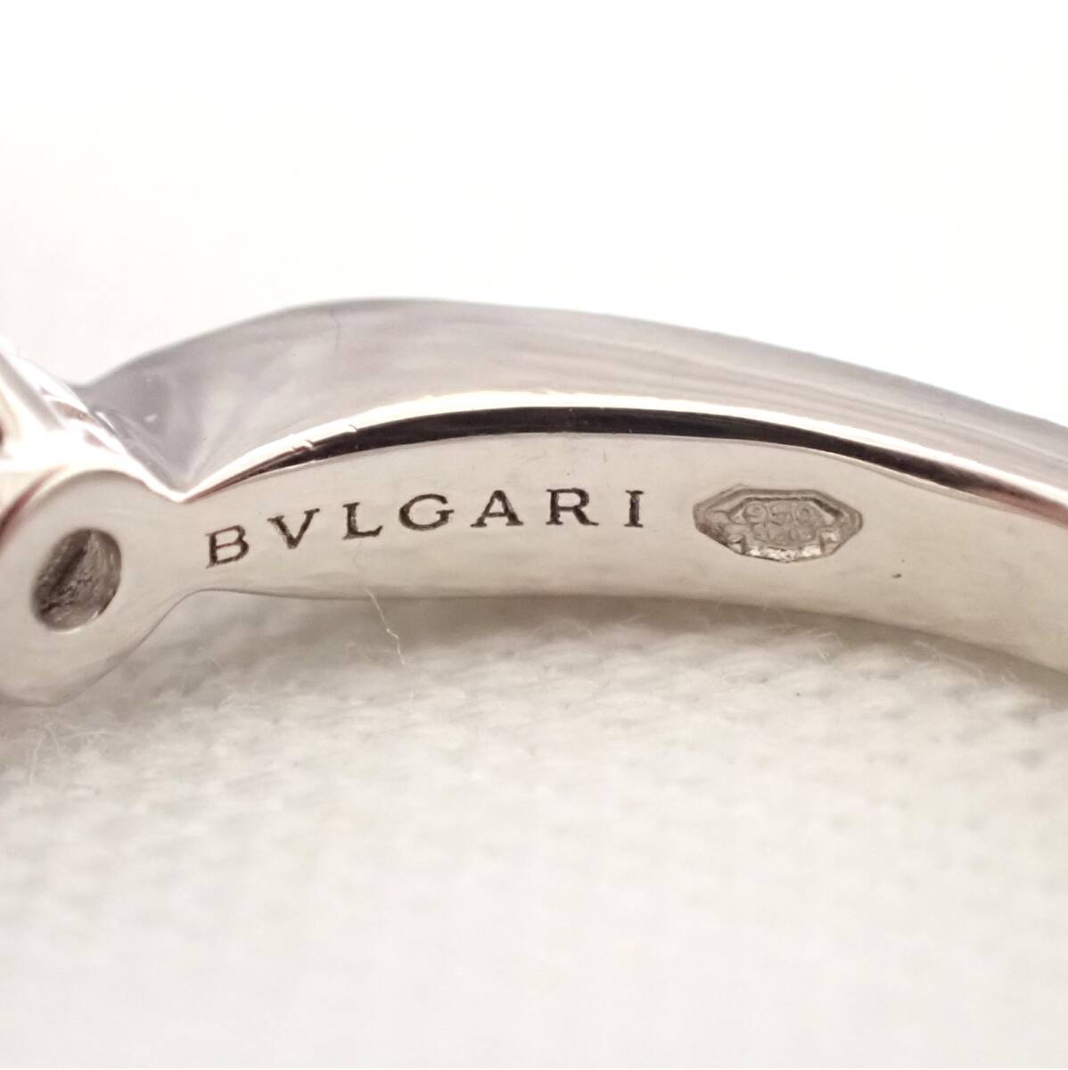 美品 BVLGARI ブルガリ ダイヤリング PT950 ダイヤモンド0.2ct 重量5.6g_画像7
