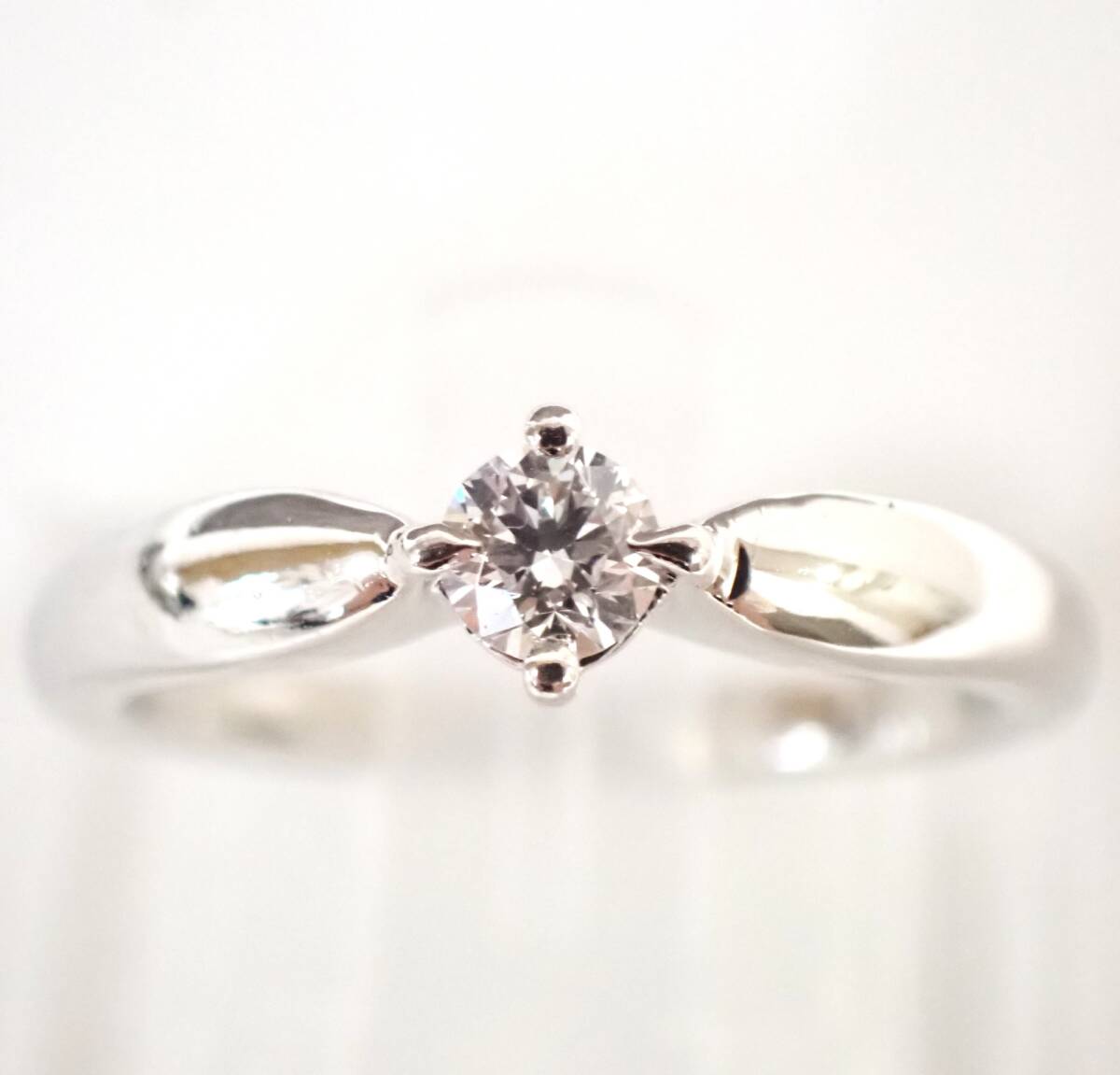 美品 BVLGARI ブルガリ ダイヤリング PT950 ダイヤモンド0.2ct 重量5.6g_画像3