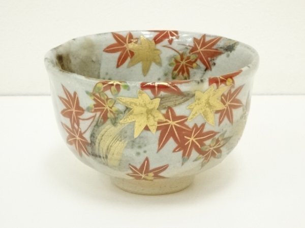 ys7396487; 宗sou 八幡窯 坂田八幡造 夢玄紅葉茶碗（共箱）【道】