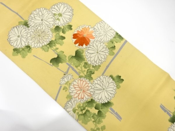 ys7477673; 宗sou 菊模様刺繍昼夜帯(材料)【アンティーク】【着】_画像1