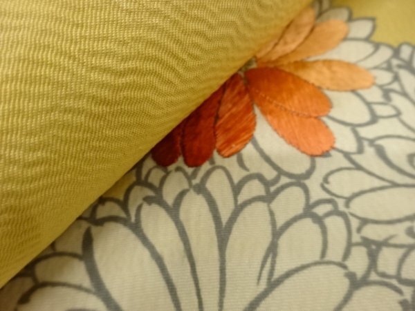 ys7477673; 宗sou 菊模様刺繍昼夜帯(材料)【アンティーク】【着】_画像8