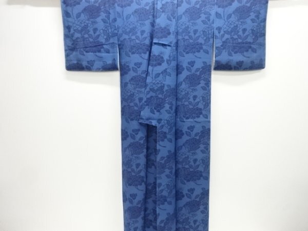ys7484000; 宗sou 未使用品　牡丹模様小紋着物【着】_画像7