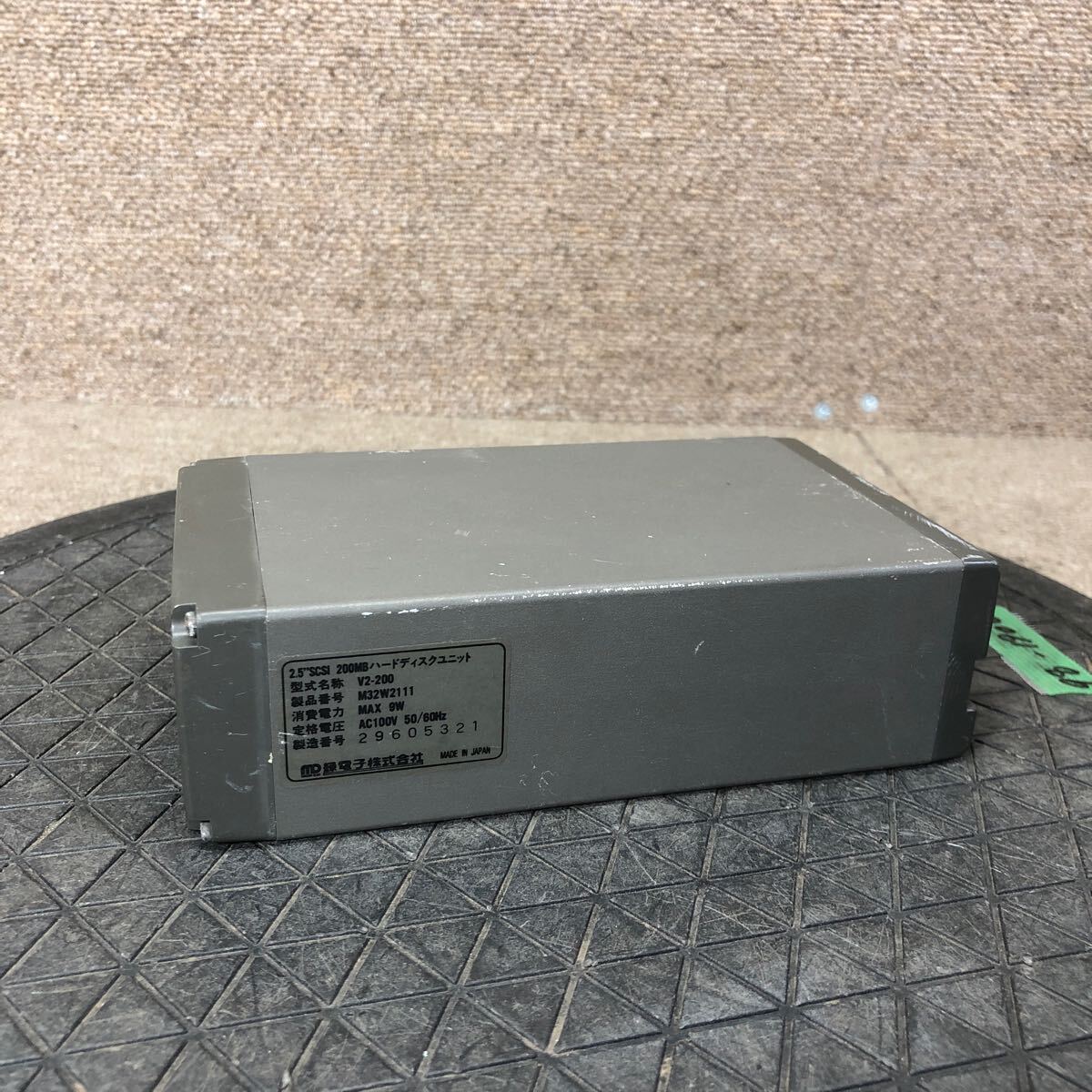 98-1906 激安 レトロPC パーツ 外付けHDD 2.5inch ハードディスクユニット 緑電子 NOVAII V2-200 SCSI 通電.電源オン.オフok HDD無し junk_画像5
