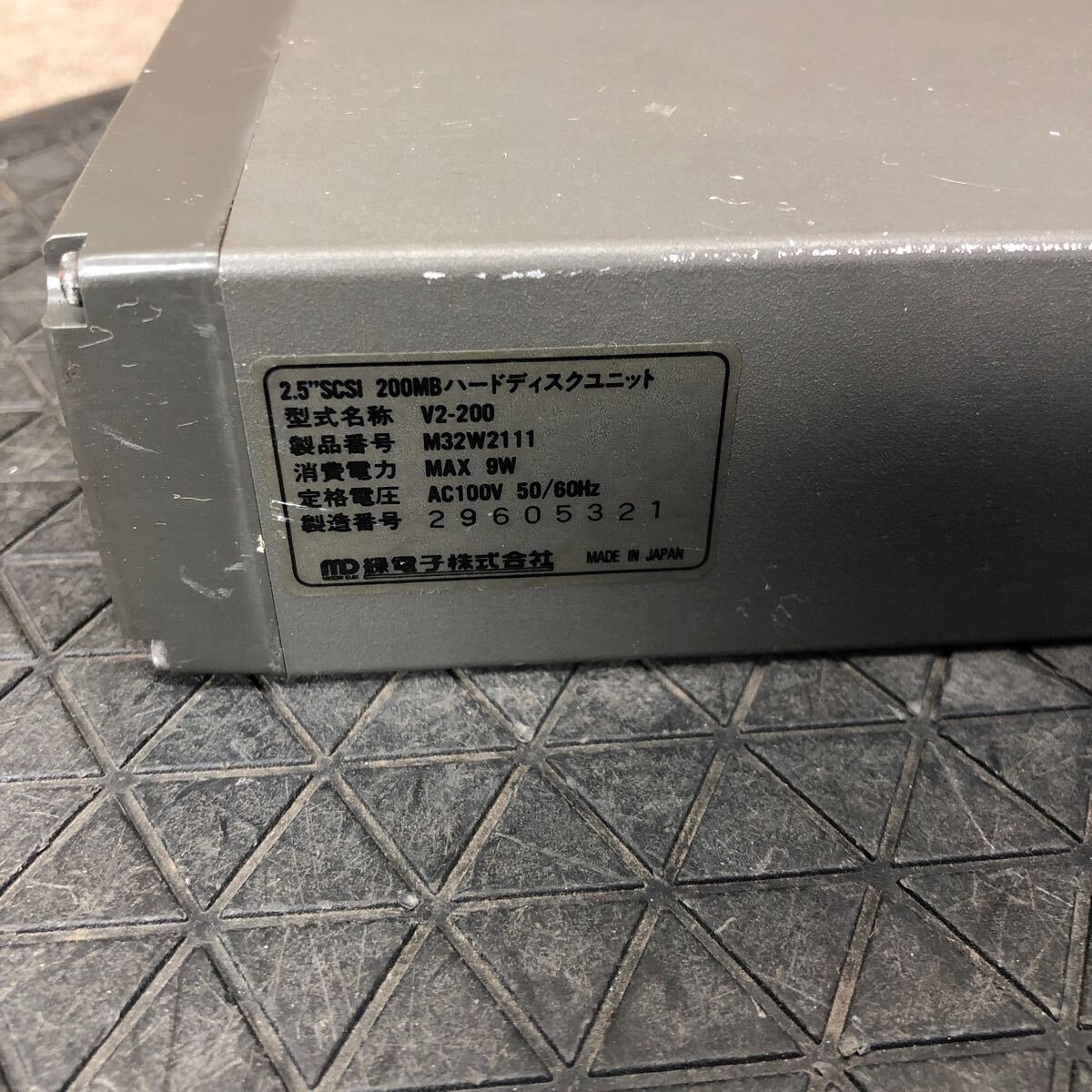 98-1906 激安 レトロPC パーツ 外付けHDD 2.5inch ハードディスクユニット 緑電子 NOVAII V2-200 SCSI 通電.電源オン.オフok HDD無し junk_画像6