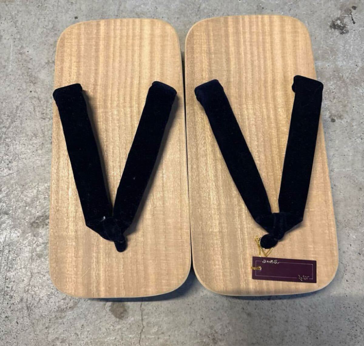 桐下駄 黒鼻緒 二枚歯 浴衣 和装 草履 伝統工芸品_画像1