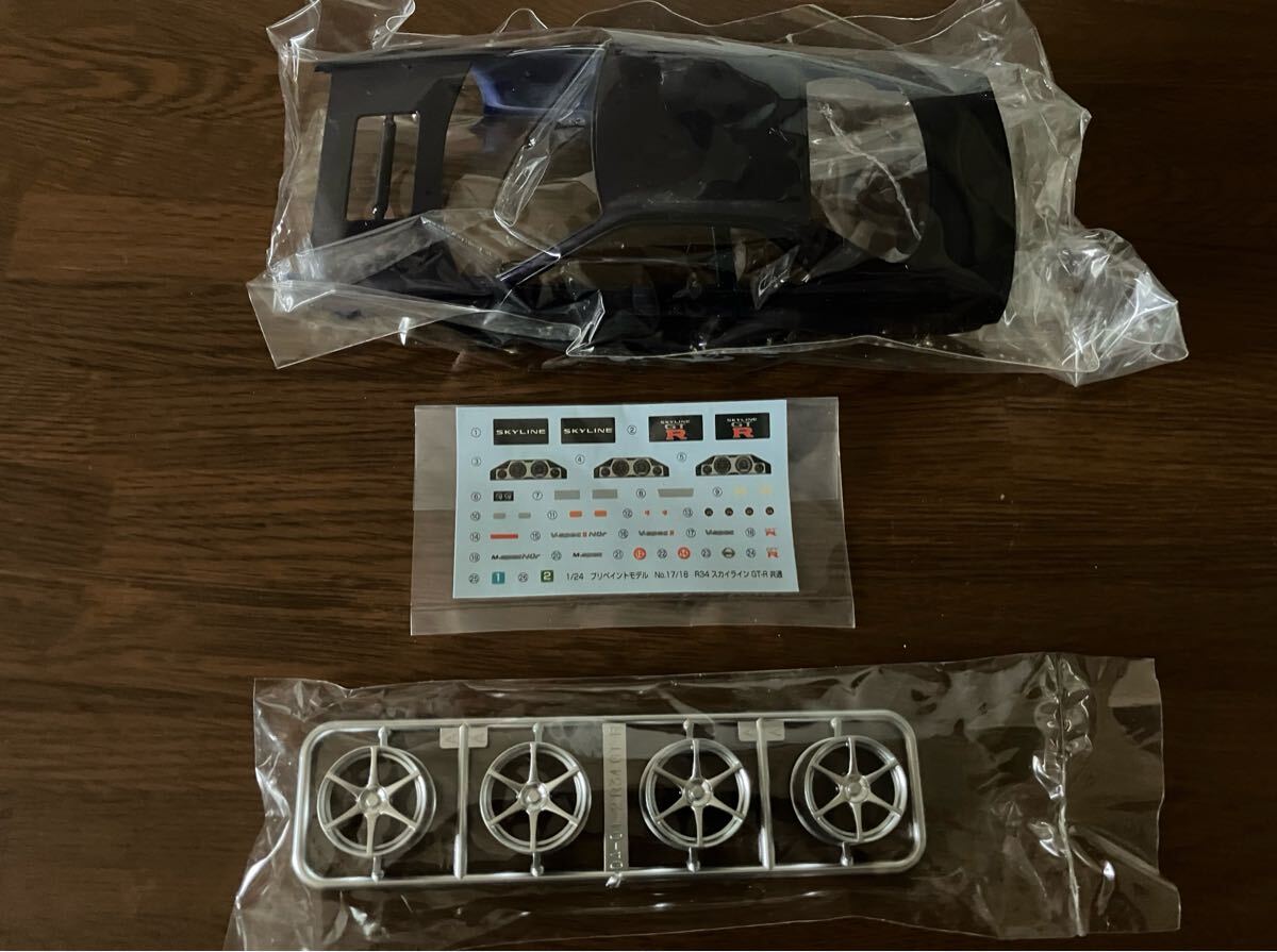 アオシマ 1/24 BNR34 SKYLINE GT-R V-spec MIDNIGHT PURPLE Ⅲ R34 スカイライン GT-R ミッドナイトパープル プリペイント 特別限定色_画像5