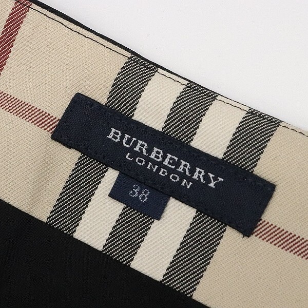 【FA644】美品 国内正規品◆BURBERRY LONDON バーバリー ロンドン ストレッチ サイドベルト プリーツ ラップ スカート 黒 ブラック 38_画像6
