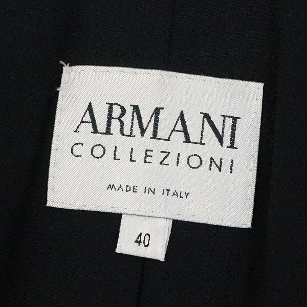 【FA638】国内正規品◆ARMANI COLLEZIONI アルマーニ コレッツォーニ ストレッチ 総柄 3釦 ジャケット 黒 ブラック 40_画像6