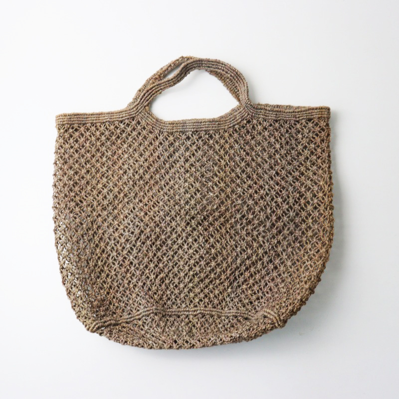 メイソンベンガル MAISON BENGAL JUTE MACRAME SHOPPING BAG ジュートマクラメショッピングバッグ/グレー系【2400014512410】_画像1